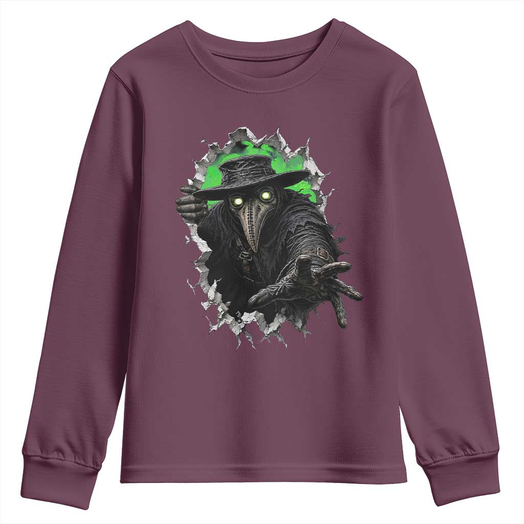 Halloween Plague Doctor Youth Sweatshirt Gothic Medieval History Gift