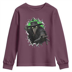Halloween Plague Doctor Youth Sweatshirt Gothic Medieval History Gift