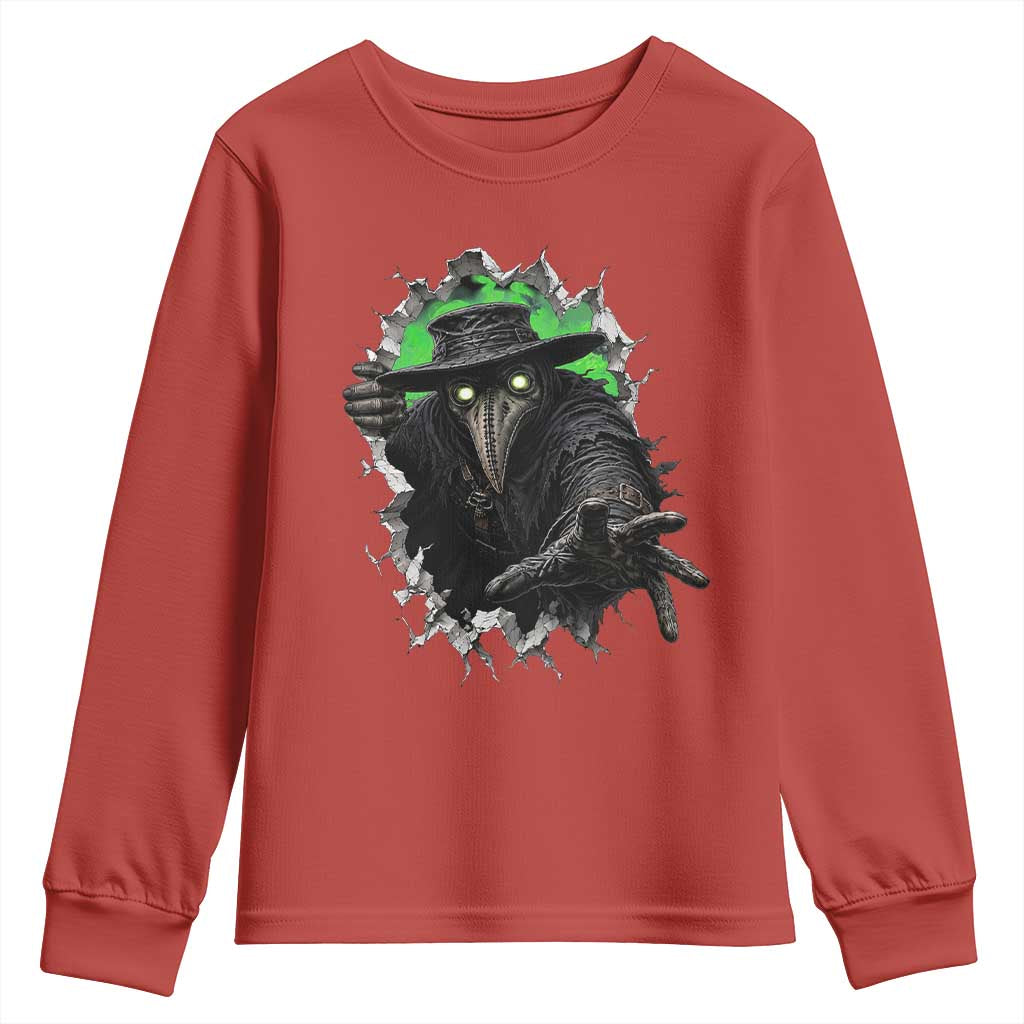Halloween Plague Doctor Youth Sweatshirt Gothic Medieval History Gift