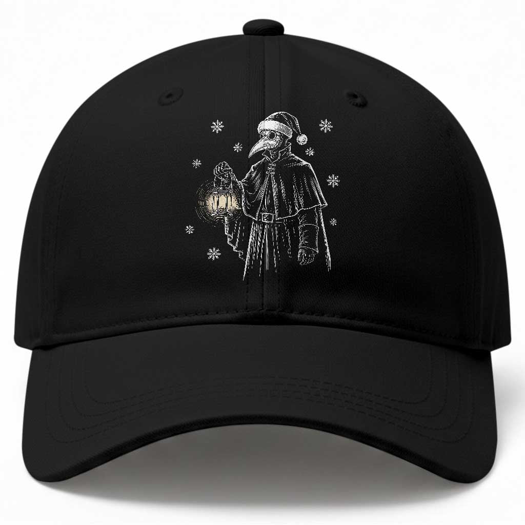 Grim Plague Doctor Santa Hat Christmas Baseball Cap Dark Gothic Holiday Horror