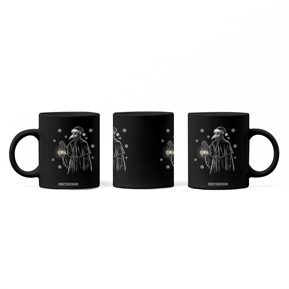 Grim Plague Doctor Santa Hat Christmas Coffee Mug Dark Gothic Holiday Horror