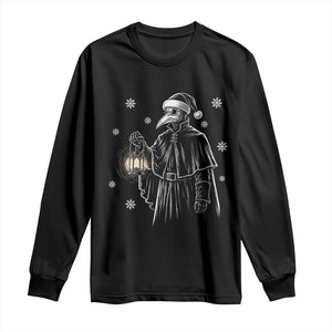 Grim Plague Doctor Santa Hat Christmas Long Sleeve Shirt Dark Gothic Holiday Horror