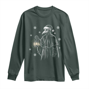 Grim Plague Doctor Santa Hat Christmas Long Sleeve Shirt Dark Gothic Holiday Horror
