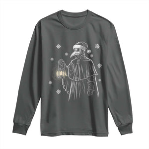 Grim Plague Doctor Santa Hat Christmas Long Sleeve Shirt Dark Gothic Holiday Horror