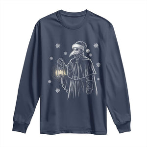 Grim Plague Doctor Santa Hat Christmas Long Sleeve Shirt Dark Gothic Holiday Horror