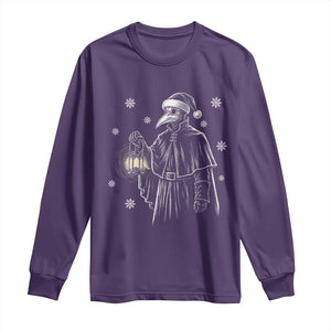 Grim Plague Doctor Santa Hat Christmas Long Sleeve Shirt Dark Gothic Holiday Horror