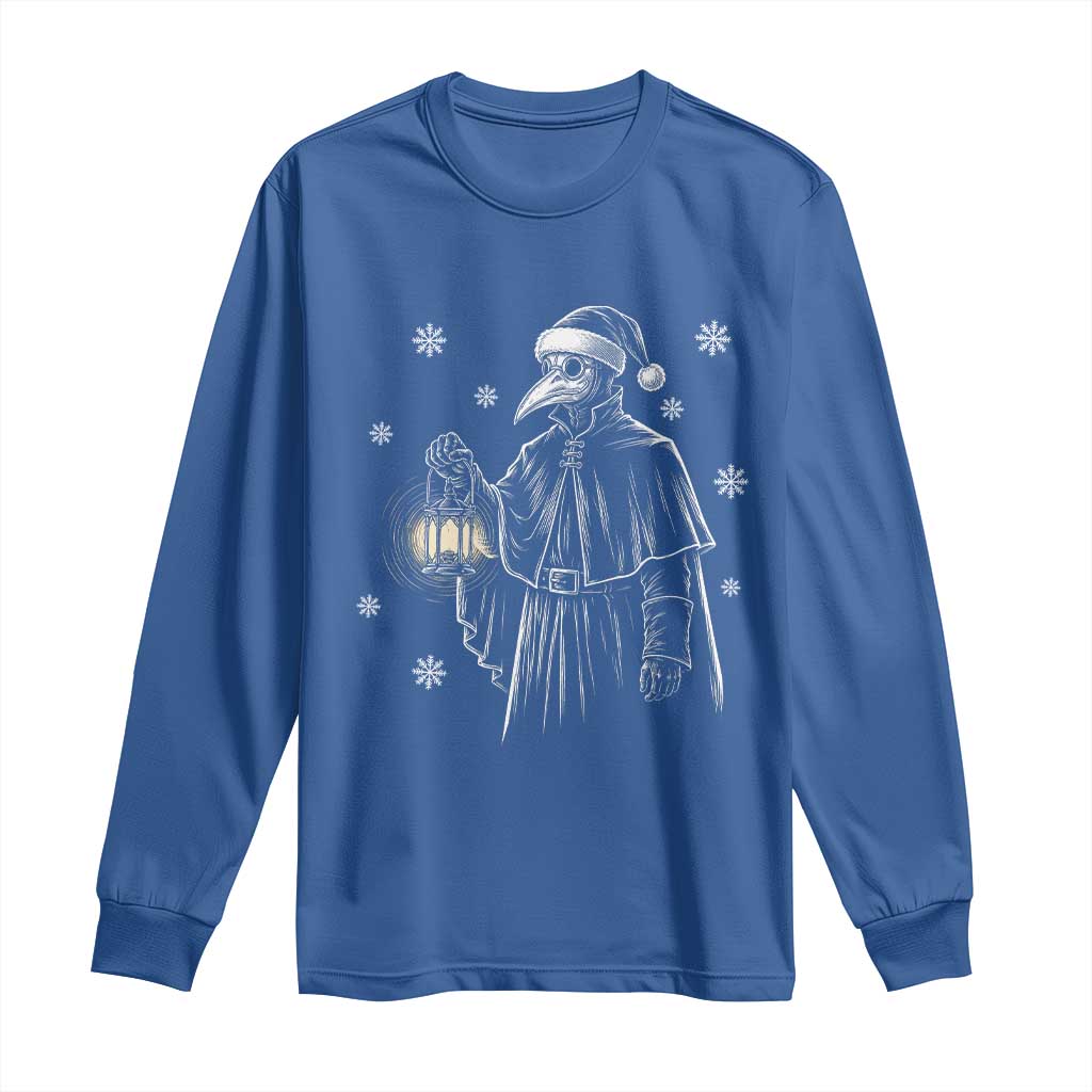 Grim Plague Doctor Santa Hat Christmas Long Sleeve Shirt Dark Gothic Holiday Horror