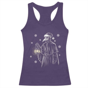Grim Plague Doctor Santa Hat Christmas Racerback Tank Top Dark Gothic Holiday Horror
