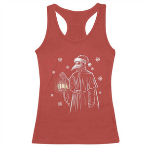 Grim Plague Doctor Santa Hat Christmas Racerback Tank Top Dark Gothic Holiday Horror