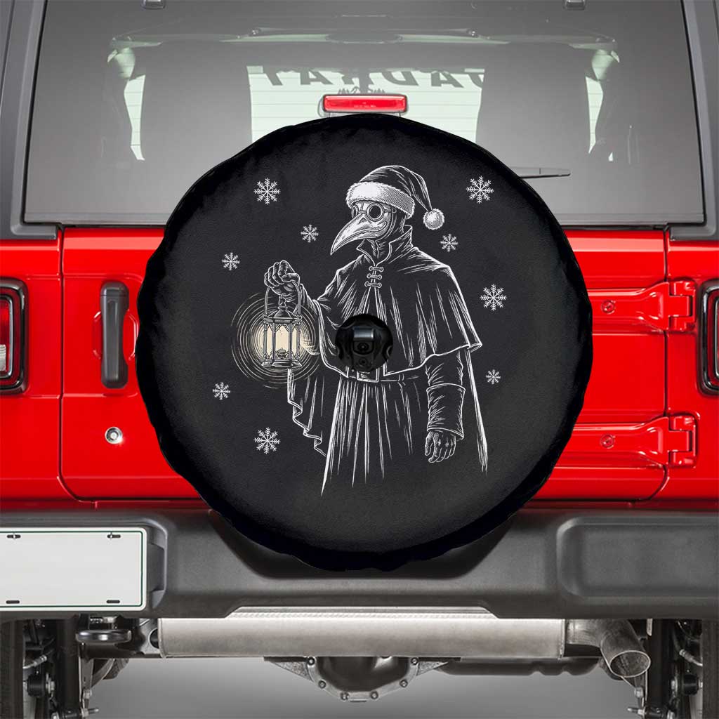 Grim Plague Doctor Santa Hat Christmas Spare Tire Cover Dark Gothic Holiday Horror