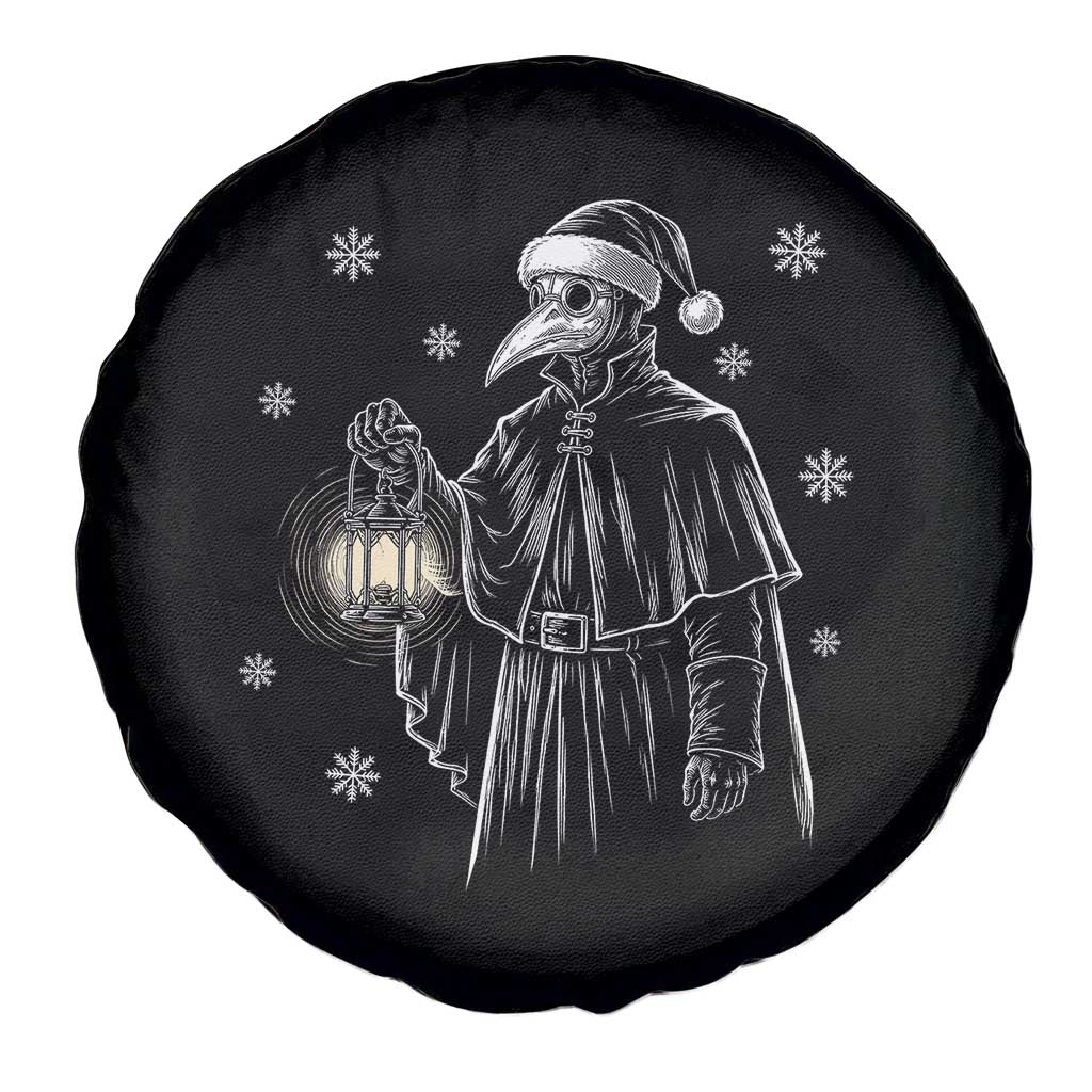 Grim Plague Doctor Santa Hat Christmas Spare Tire Cover Dark Gothic Holiday Horror