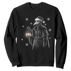 Grim Plague Doctor Santa Hat Christmas Sweatshirt Dark Gothic Holiday Horror