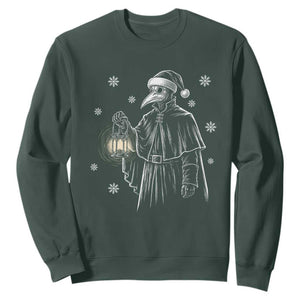 Grim Plague Doctor Santa Hat Christmas Sweatshirt Dark Gothic Holiday Horror