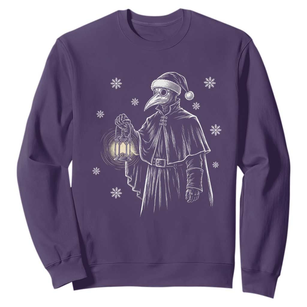 Grim Plague Doctor Santa Hat Christmas Sweatshirt Dark Gothic Holiday Horror