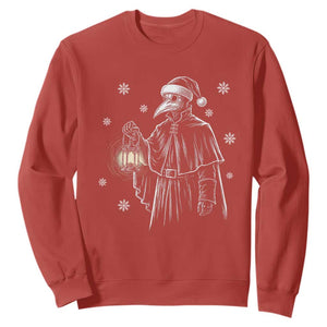 Grim Plague Doctor Santa Hat Christmas Sweatshirt Dark Gothic Holiday Horror