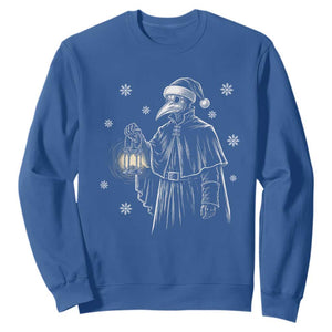 Grim Plague Doctor Santa Hat Christmas Sweatshirt Dark Gothic Holiday Horror