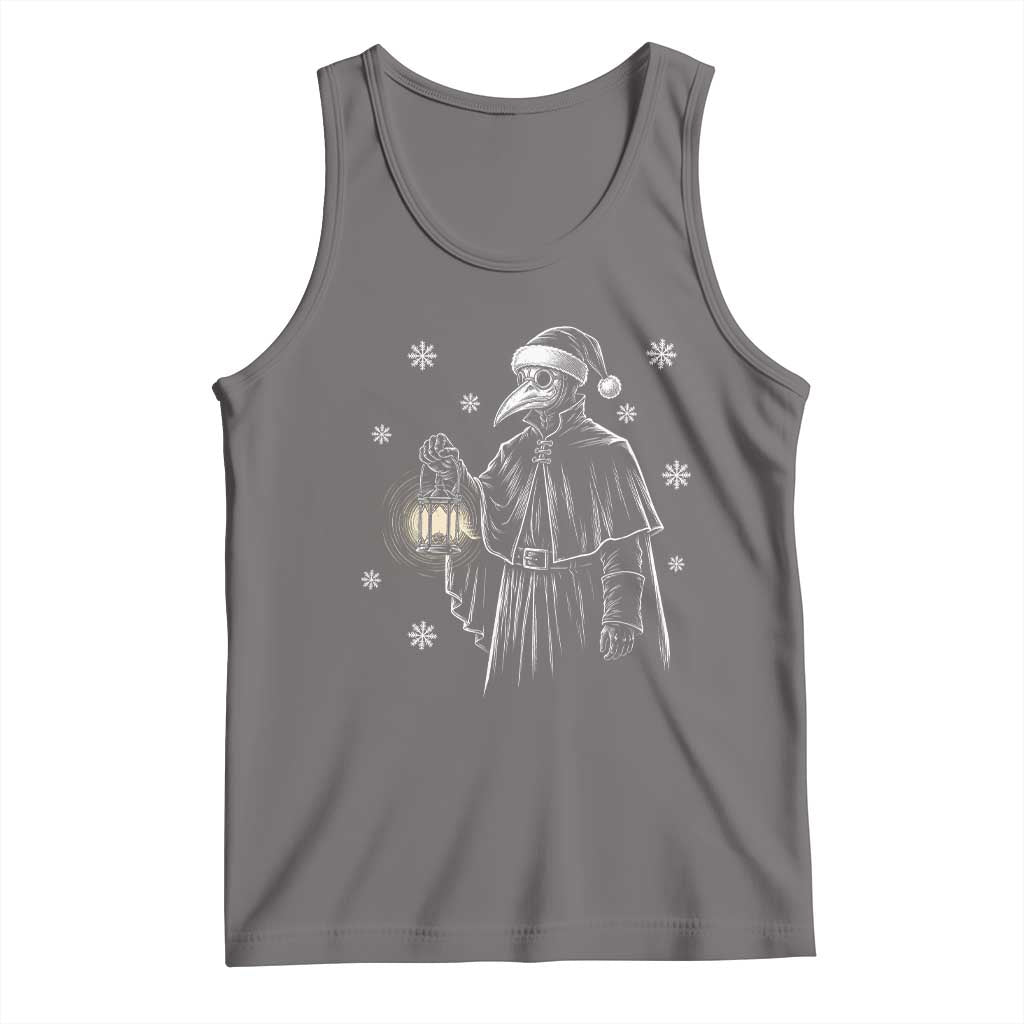 Grim Plague Doctor Santa Hat Christmas Tank Top Dark Gothic Holiday Horror