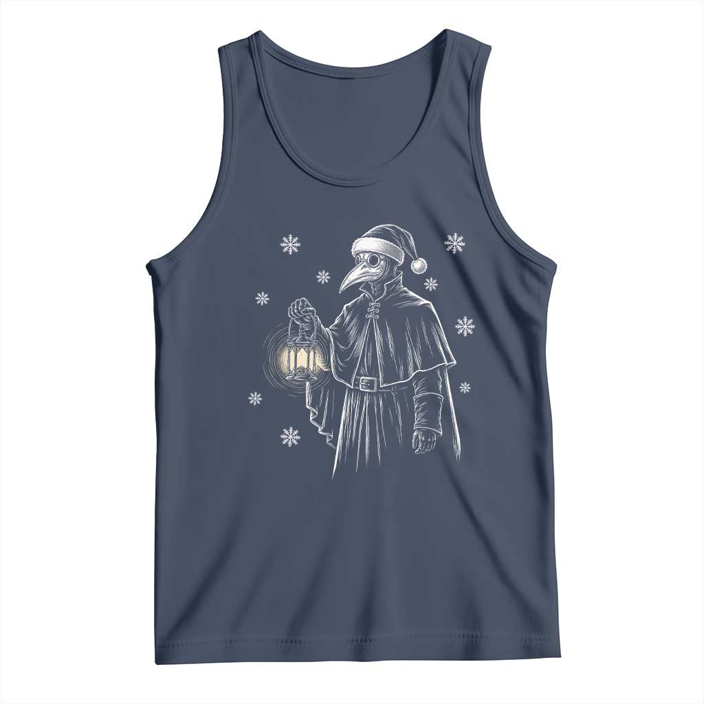 Grim Plague Doctor Santa Hat Christmas Tank Top Dark Gothic Holiday Horror