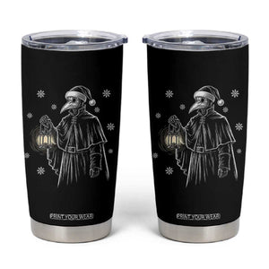 Grim Plague Doctor Santa Hat Christmas Tumbler Cup Dark Gothic Holiday Horror