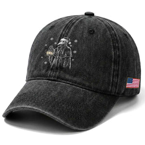Grim Plague Doctor Santa Hat Christmas Washed Cotton Baseball Cap Dark Gothic Holiday Horror