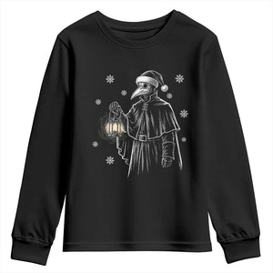 Grim Plague Doctor Santa Hat Christmas Youth Sweatshirt Dark Gothic Holiday Horror
