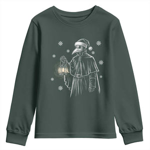 Grim Plague Doctor Santa Hat Christmas Youth Sweatshirt Dark Gothic Holiday Horror