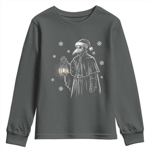 Grim Plague Doctor Santa Hat Christmas Youth Sweatshirt Dark Gothic Holiday Horror