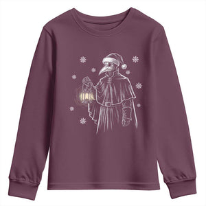 Grim Plague Doctor Santa Hat Christmas Youth Sweatshirt Dark Gothic Holiday Horror