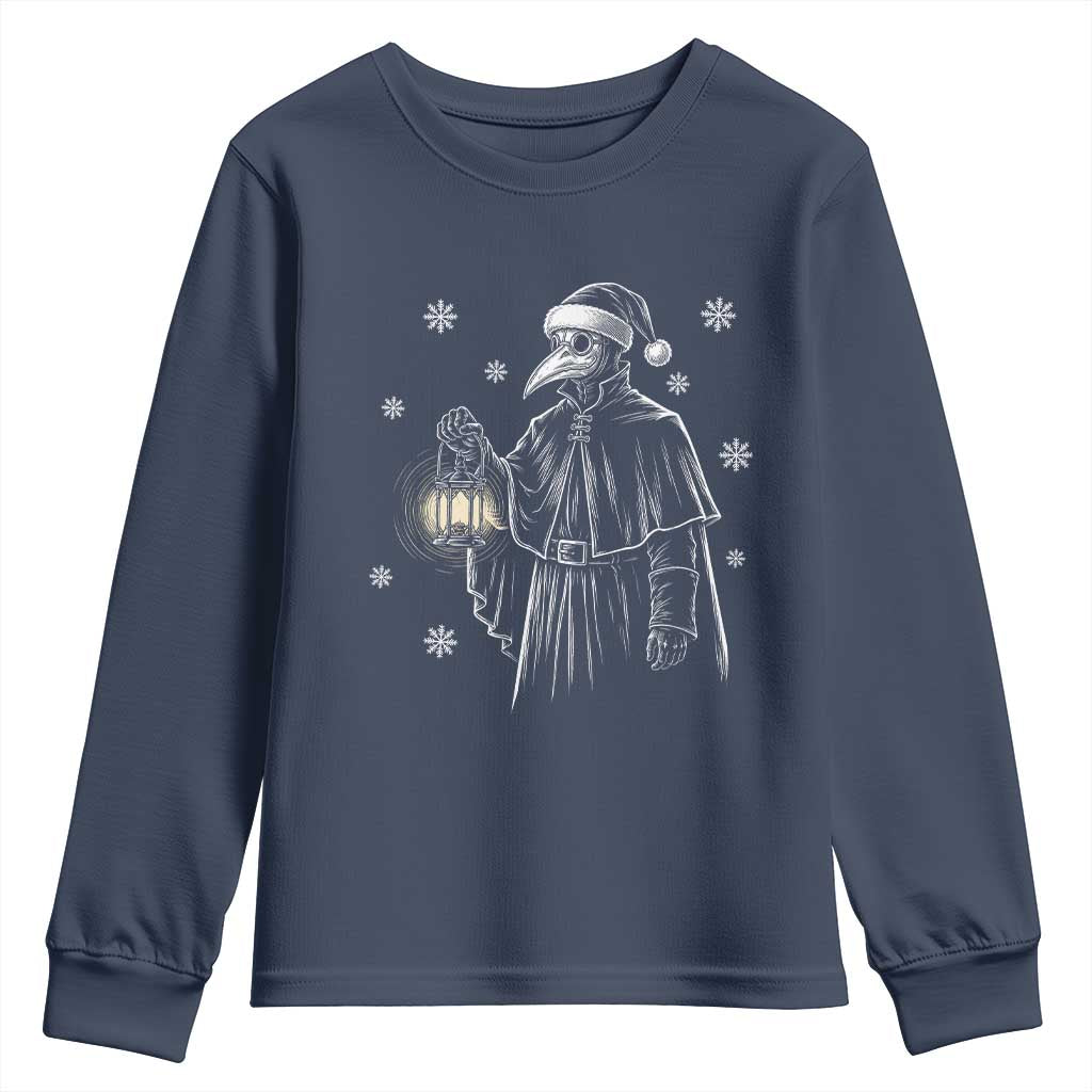 Grim Plague Doctor Santa Hat Christmas Youth Sweatshirt Dark Gothic Holiday Horror