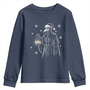 Grim Plague Doctor Santa Hat Christmas Youth Sweatshirt Dark Gothic Holiday Horror