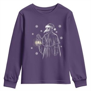 Grim Plague Doctor Santa Hat Christmas Youth Sweatshirt Dark Gothic Holiday Horror