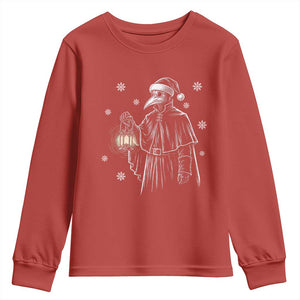 Grim Plague Doctor Santa Hat Christmas Youth Sweatshirt Dark Gothic Holiday Horror