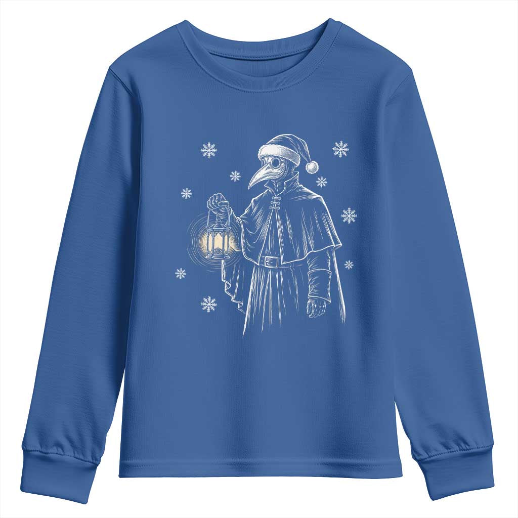 Grim Plague Doctor Santa Hat Christmas Youth Sweatshirt Dark Gothic Holiday Horror