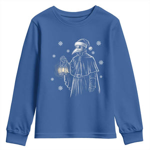 Grim Plague Doctor Santa Hat Christmas Youth Sweatshirt Dark Gothic Holiday Horror