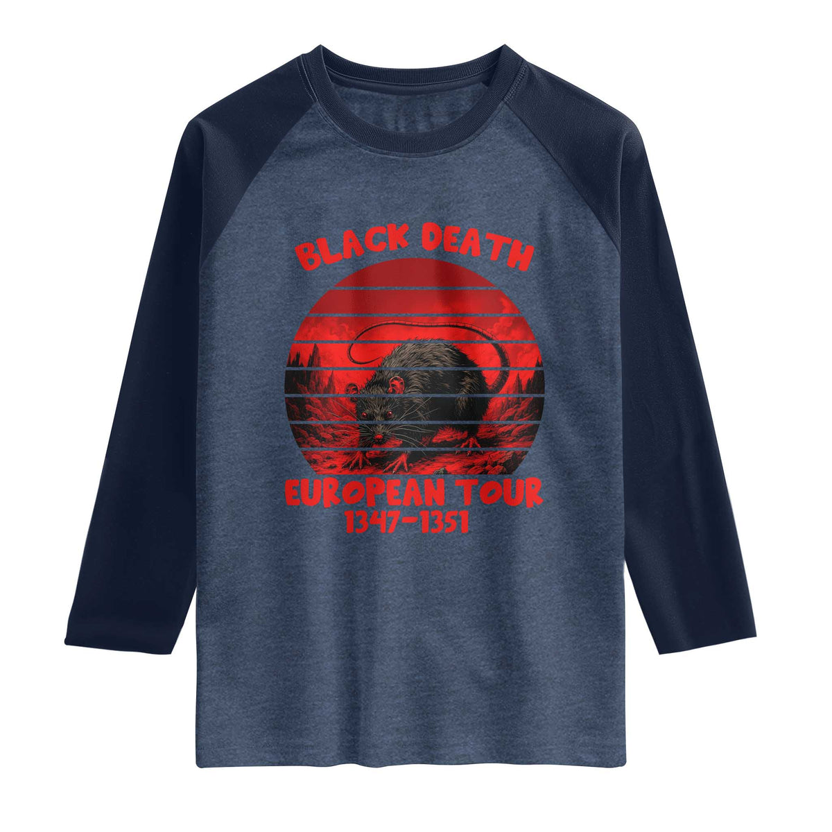Plague Rat Black Death European Tour Raglan Shirt Medieval Dark History