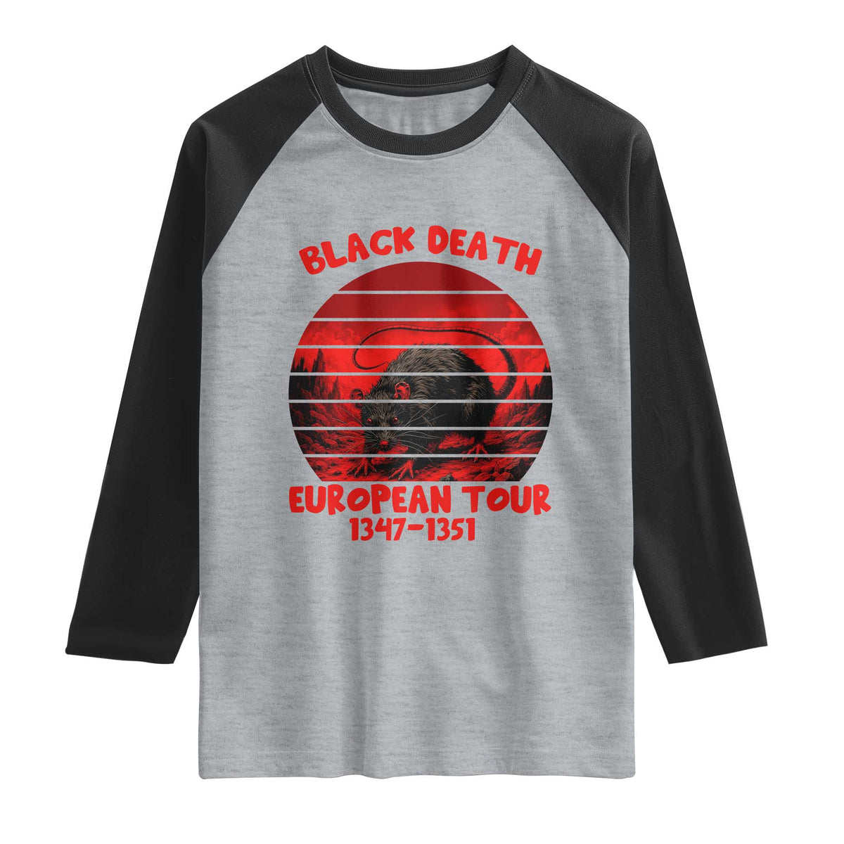 Plague Rat Black Death European Tour Raglan Shirt Medieval Dark History