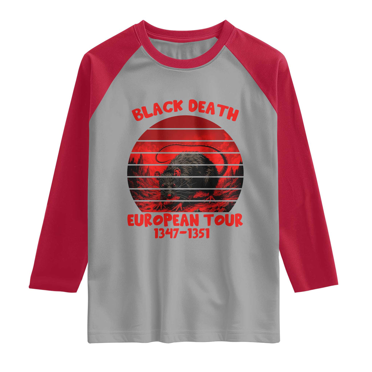 Plague Rat Black Death European Tour Raglan Shirt Medieval Dark History