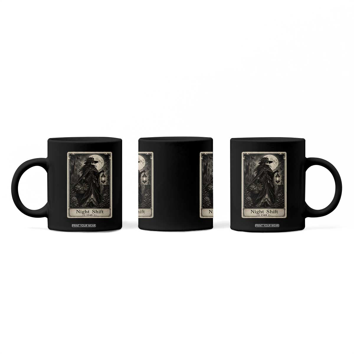 Gothic Plague Doctor Tarot Card Coffee Mug Medical Night Shift Dark Horror