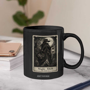 Gothic Plague Doctor Tarot Card Coffee Mug Medical Night Shift Dark Horror
