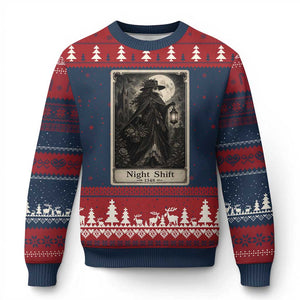 Gothic Plague Doctor Tarot Card Ugly Christmas Sweater Medical Night Shift Dark Horror