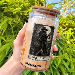Gothic Plague Doctor Tarot Card Glass Can Medical Night Shift Dark Horror