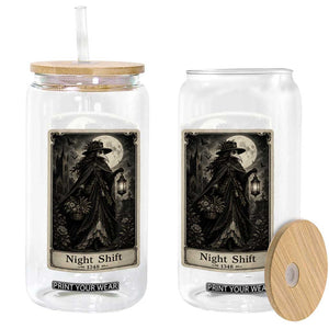 Gothic Plague Doctor Tarot Card Glass Can Medical Night Shift Dark Horror