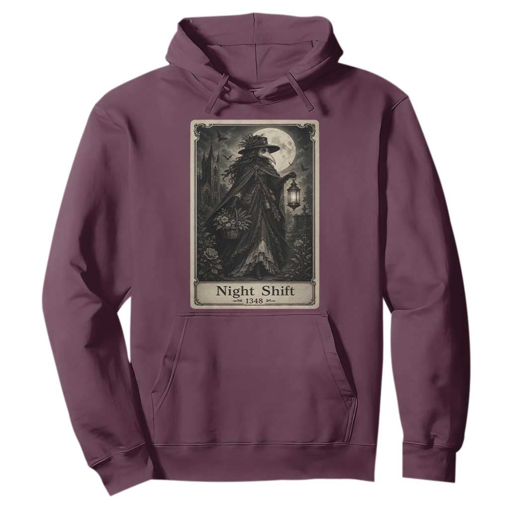 Gothic Plague Doctor Tarot Card Hoodie Medical Night Shift Dark Horror