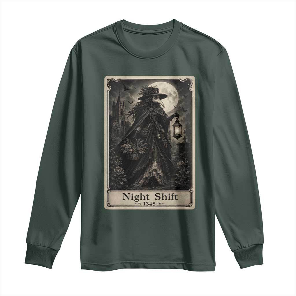 Gothic Plague Doctor Tarot Card Long Sleeve Shirt Medical Night Shift Dark Horror