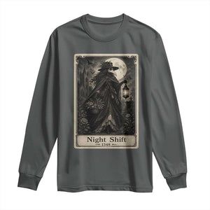 Gothic Plague Doctor Tarot Card Long Sleeve Shirt Medical Night Shift Dark Horror