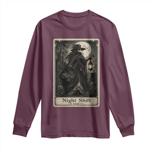 Gothic Plague Doctor Tarot Card Long Sleeve Shirt Medical Night Shift Dark Horror