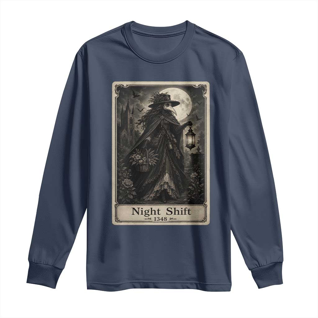 Gothic Plague Doctor Tarot Card Long Sleeve Shirt Medical Night Shift Dark Horror