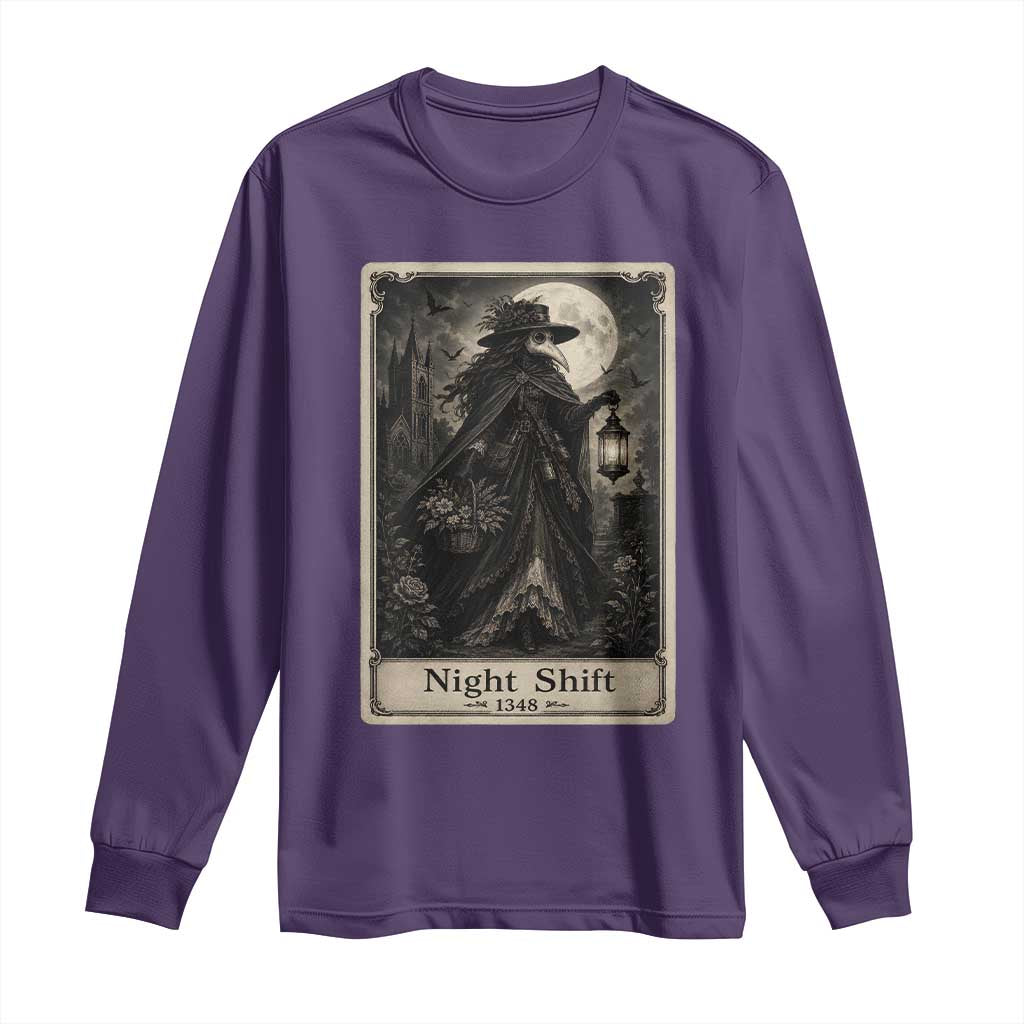 Gothic Plague Doctor Tarot Card Long Sleeve Shirt Medical Night Shift Dark Horror
