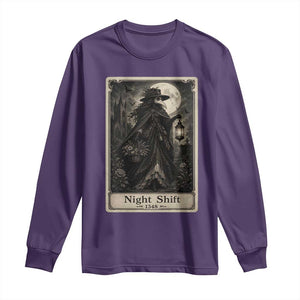 Gothic Plague Doctor Tarot Card Long Sleeve Shirt Medical Night Shift Dark Horror