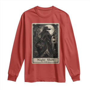 Gothic Plague Doctor Tarot Card Long Sleeve Shirt Medical Night Shift Dark Horror